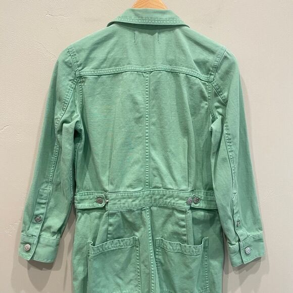 Madewell Garment-Dyed Relaxed Coverall Jumpsuit Pale Evergreen - Size: Small - Picture 10 of 13